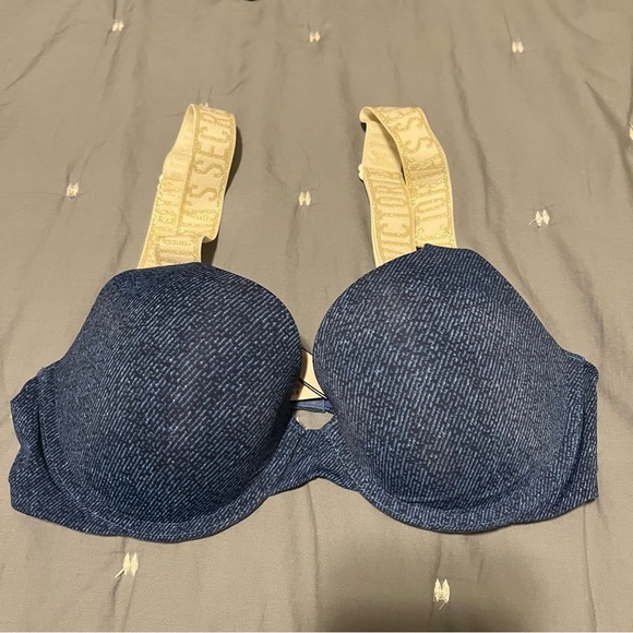 Victorias Secret The T-Shirt Push Up Bra - Full Coverage 32C Blue Heather/ Denim - Picture 7 of 12